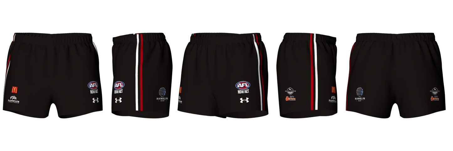 2026 Senior Playing Shorts - Black & Red Available